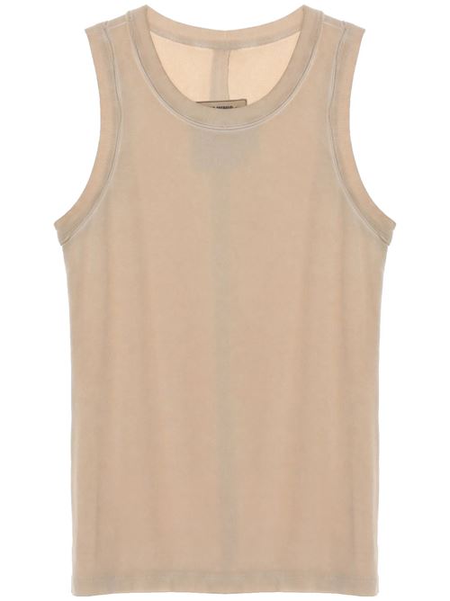 Canotta girocollo beige chiaro senza maniche UMA WANG | UP1030TI TOPUW200